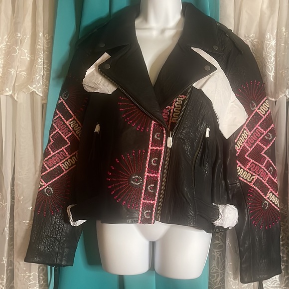 Free People Zandra Rhodes Stardust Biker Jacket - Picture 7 of 11